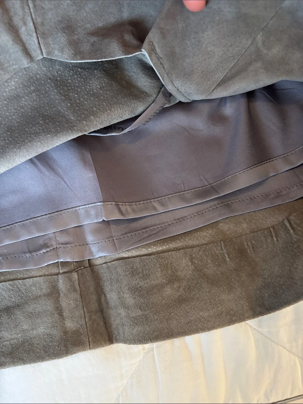 Blank NYC Taupe Genuine Suede Lace-Up Mini Skirt size 28